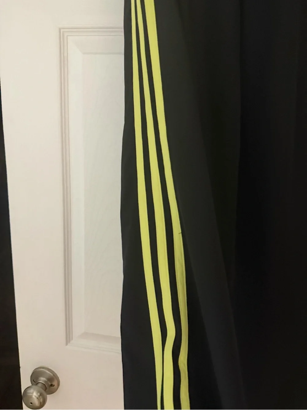 adidas Black Joggers with Neon Lime Side Stripes